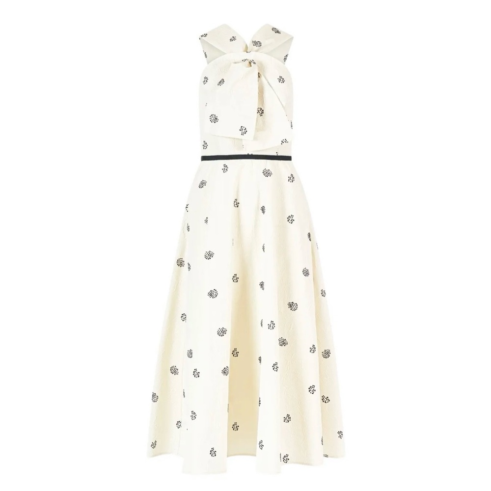 Rosie Assoulin Cream and Black Dress